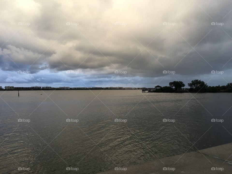 Storm clouds move over the Intracoastal in South Florida