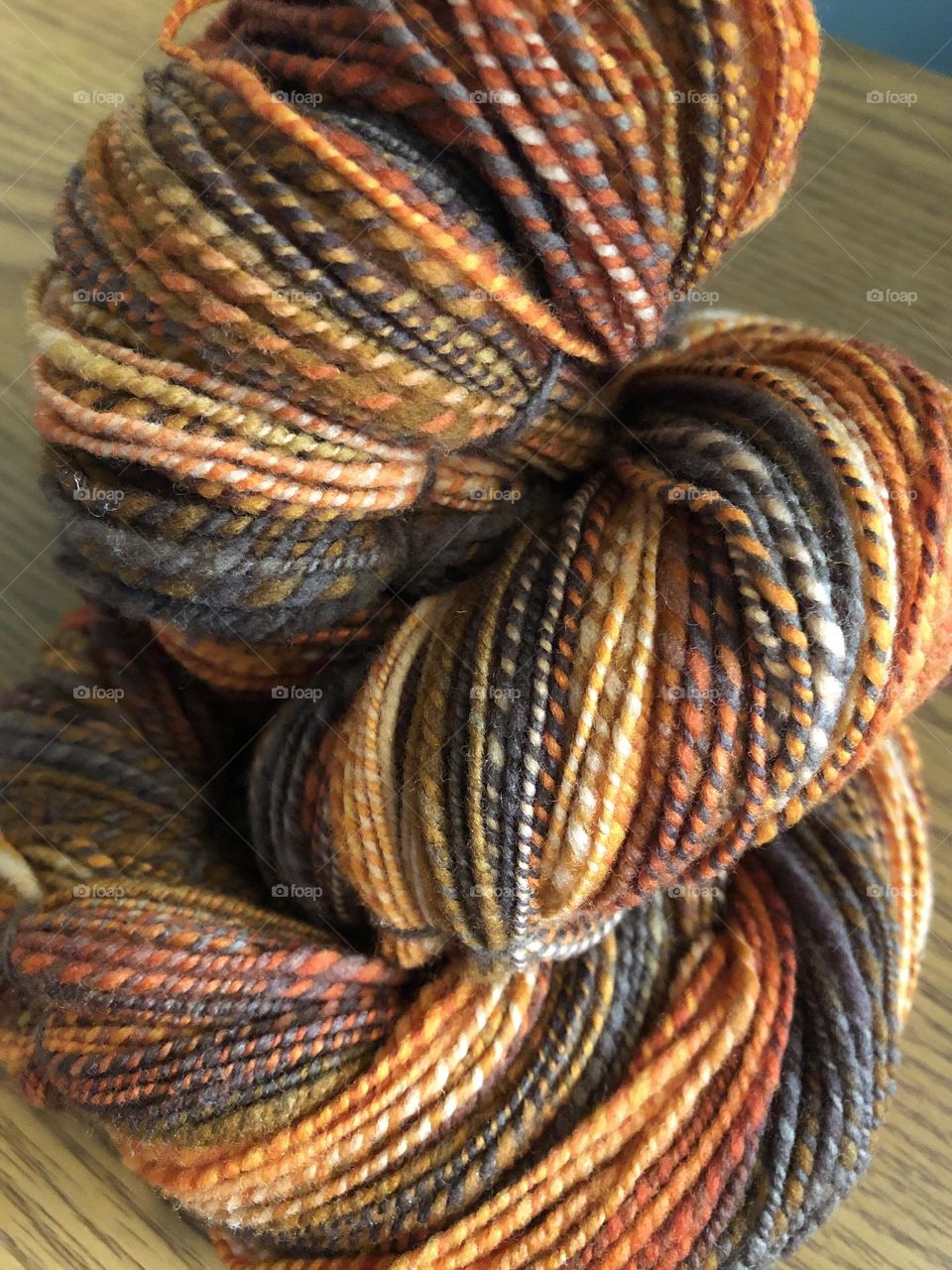 Hand spun yarn -autumn and pumpkin spice