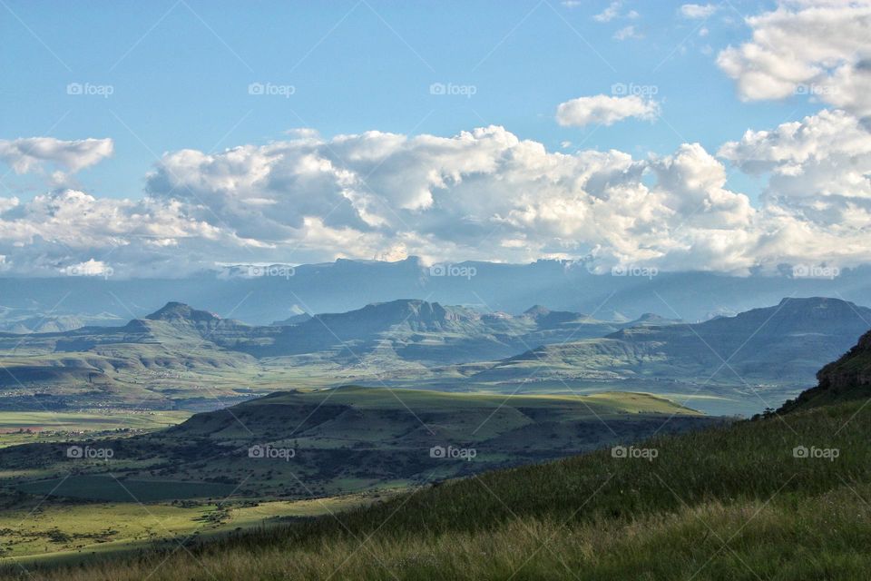 beautiful landscape of the drakensberg mountains. South Africa