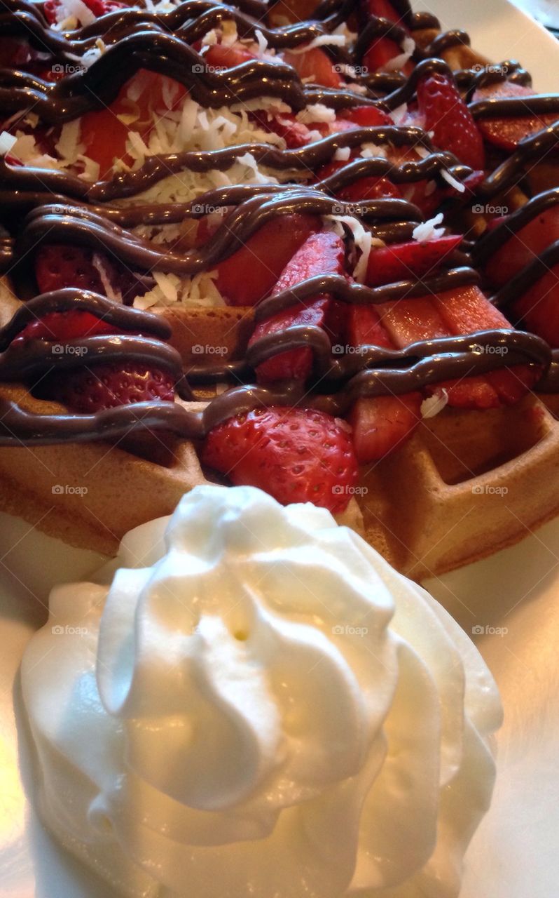 Strawberry Waffles and Chocolate