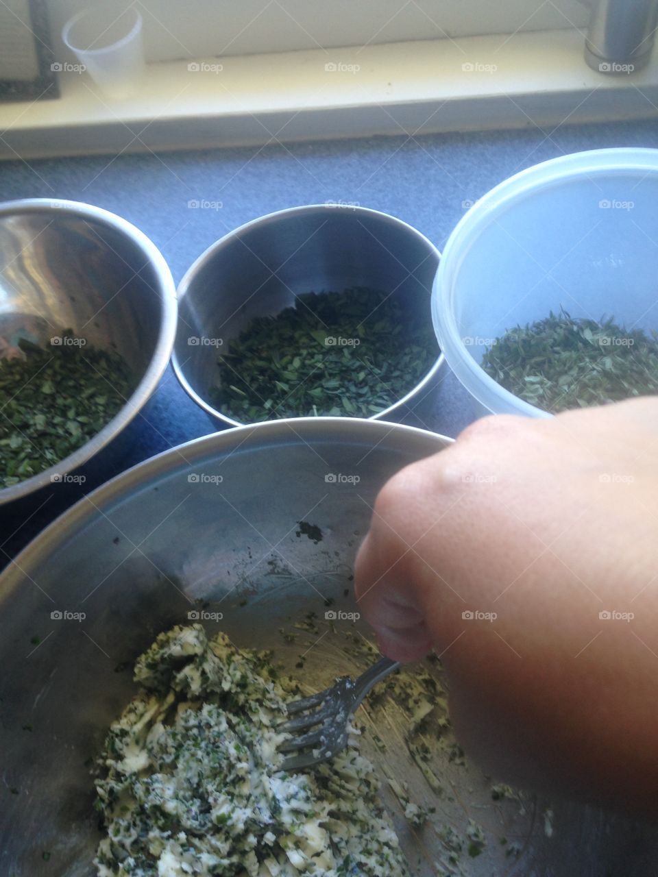 Making herb butter