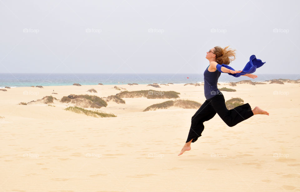 Jumping in the dunes 