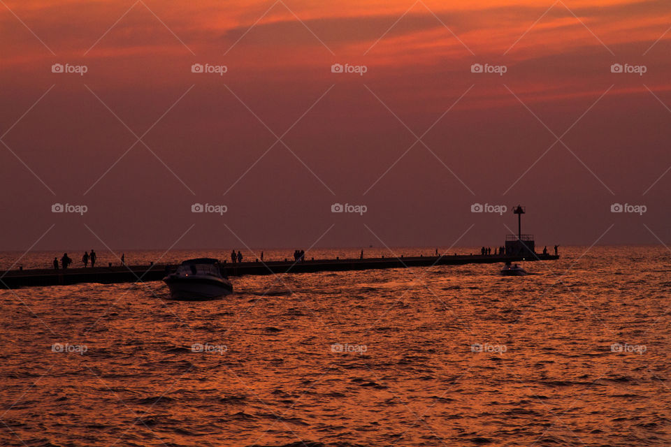 coming home. coming in after the sunset