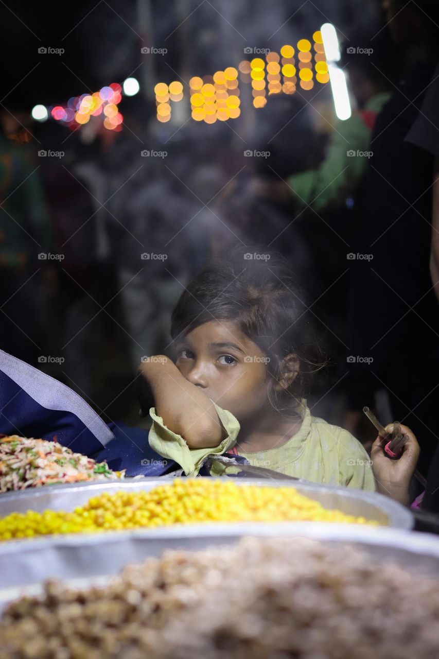 A child is looking at my camera.