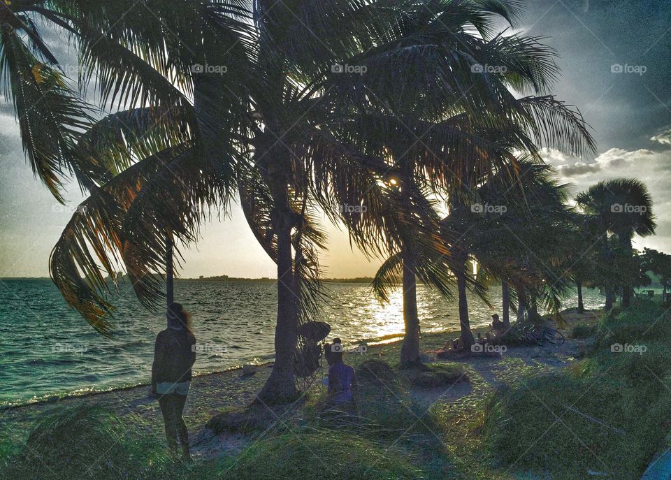 Salary night. Sunset over Key Biscayne South Fl