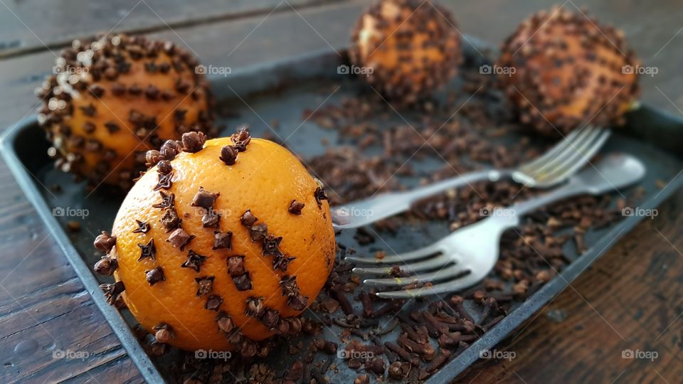 Fragrant orange with spice for winter holidays