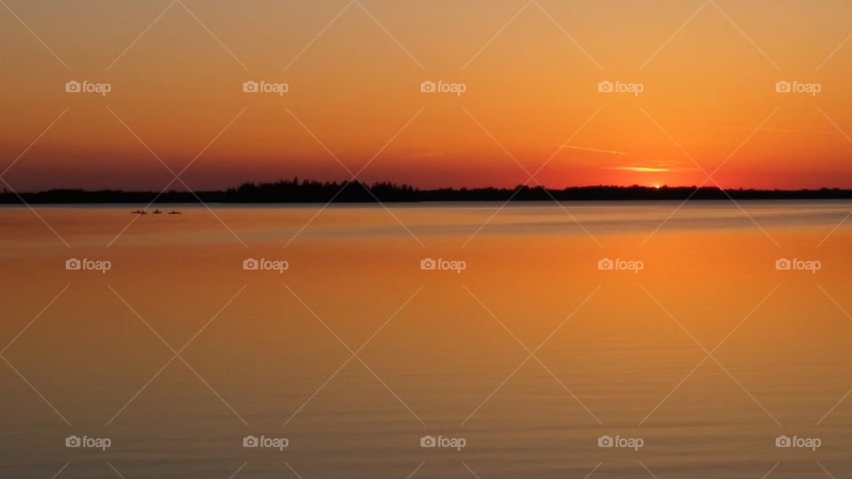 Kayakers out at sunset...