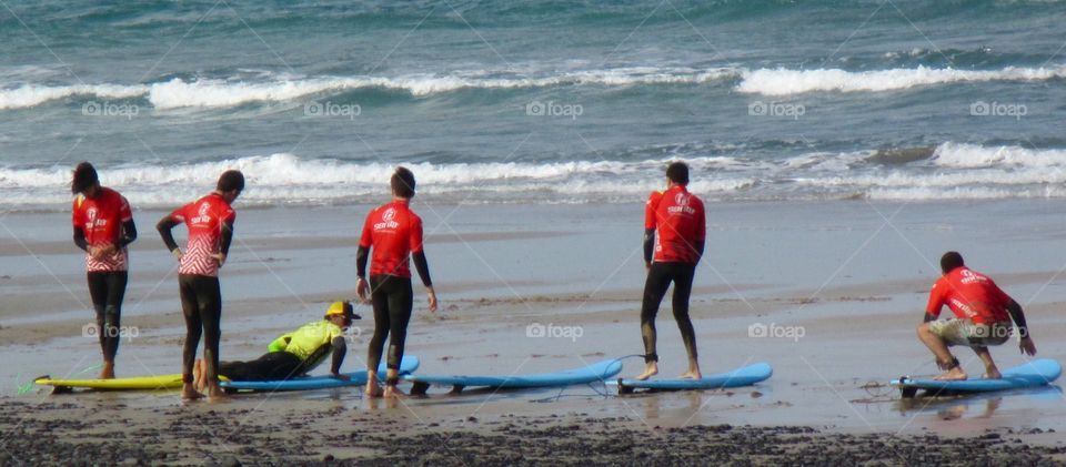 Surfers on the beach