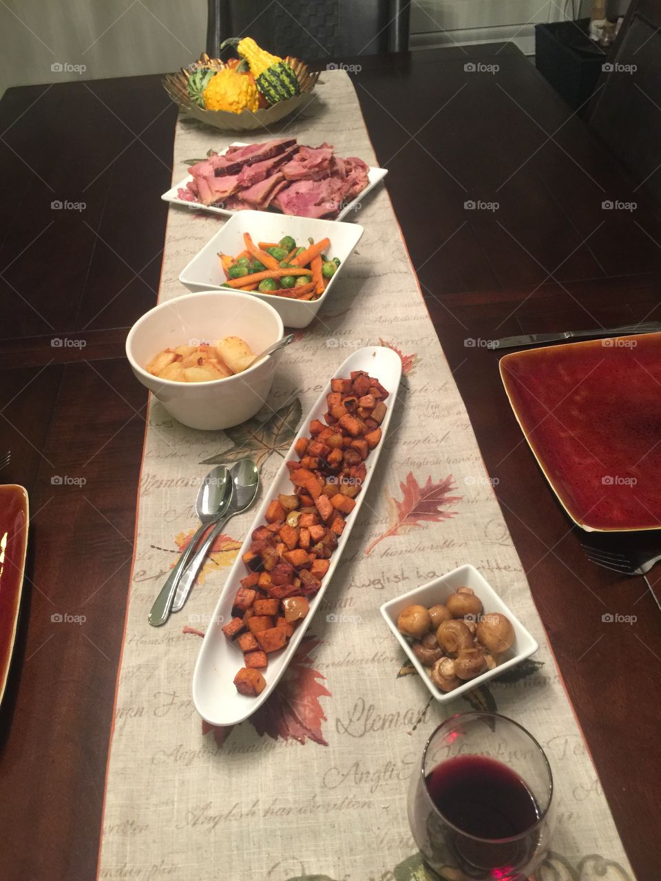 Thanksgiving dinner spread