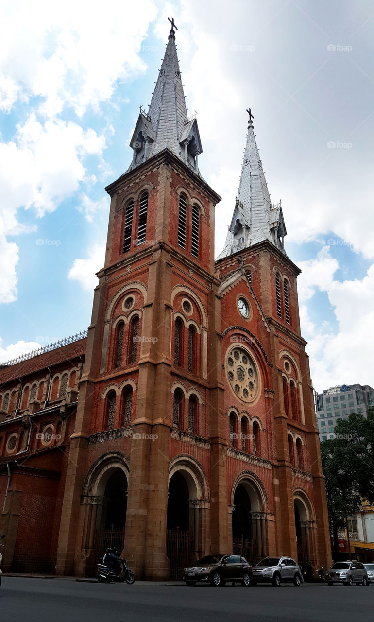 notre-dame cathedral in ho chi minh, vietnam
