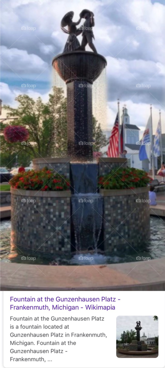 Fountain  At The Gunzenhausen Platz  Frankenmuth, Michigan 