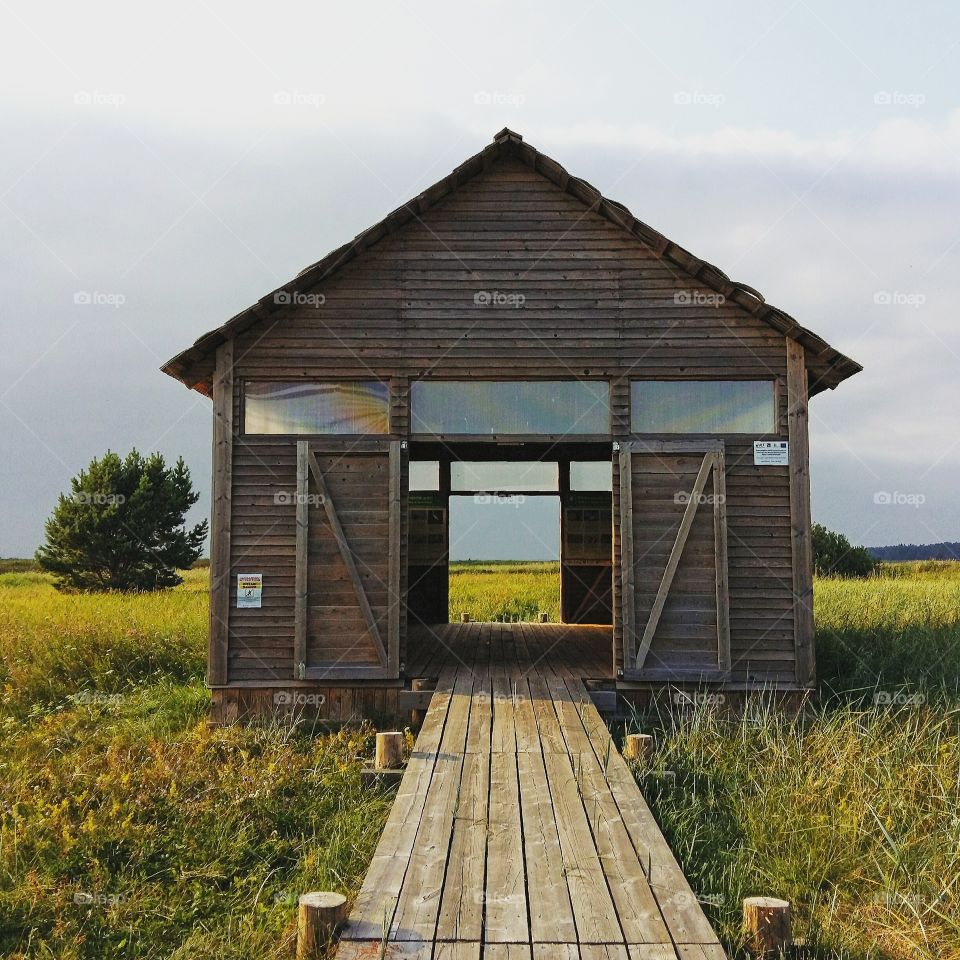Bird watching and information place in Randu meadows Latvia
