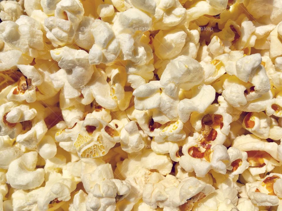 Full frame popcorn texture directly from above 