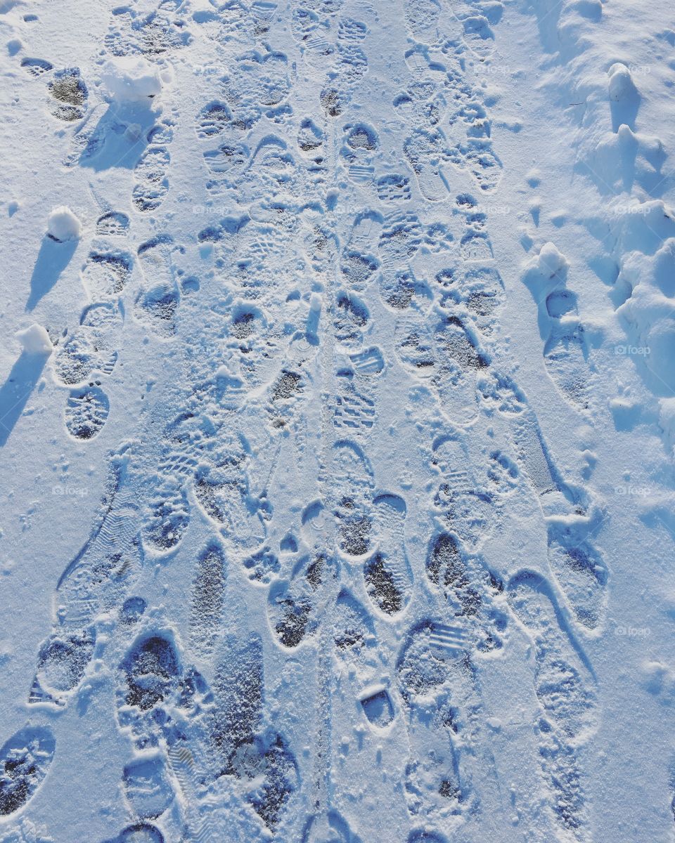 Footprints in the snow