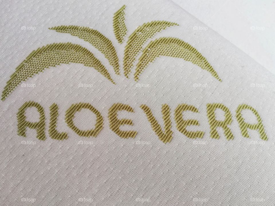 Aloe Vera written on a pillowcase