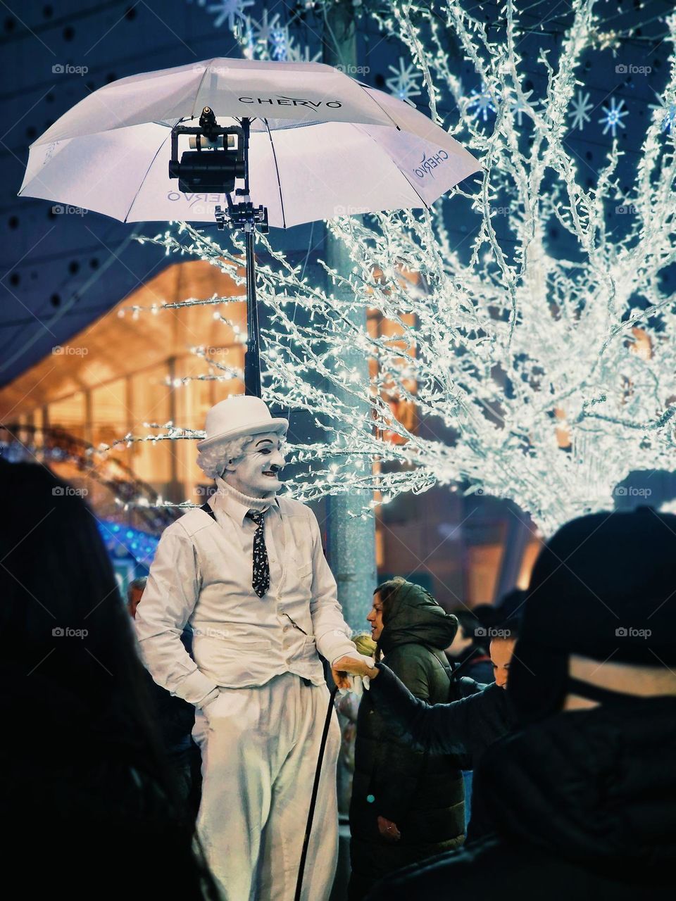 mime with a mustache