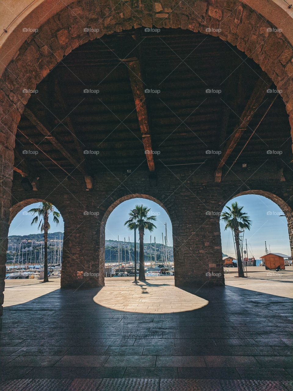 Beautiful summer streets and beach on Koper