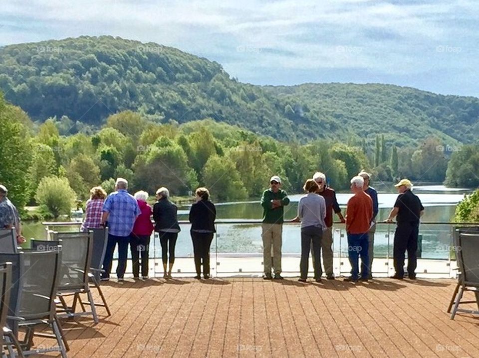 Group of elderly enjoying a river cruise