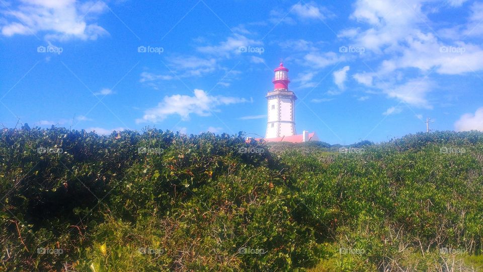 A lighthouse in Sesimbra, Portugal