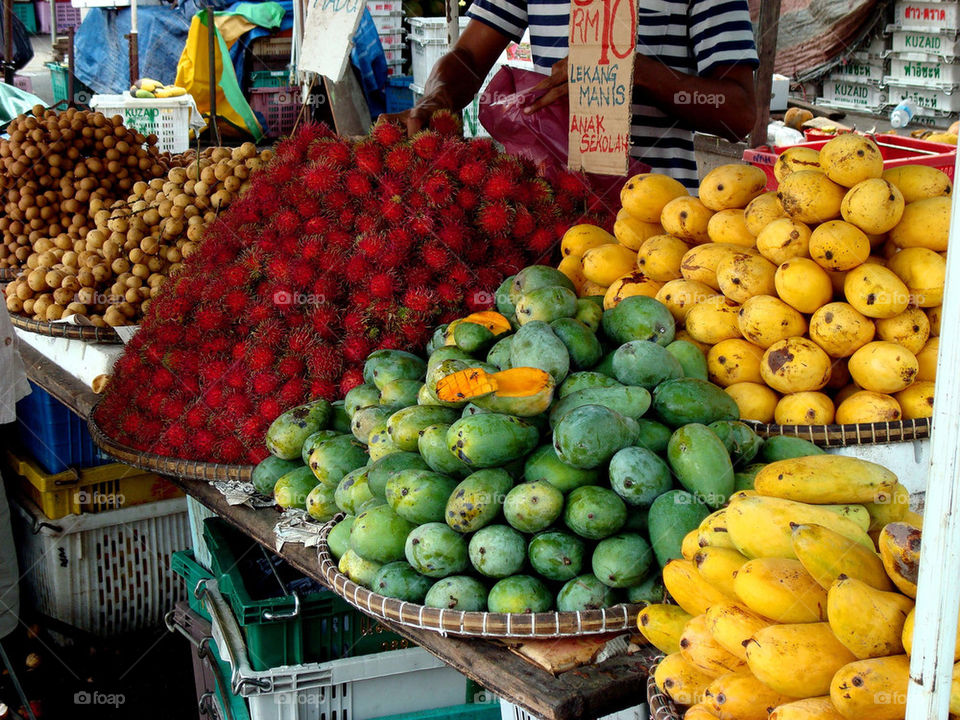 fresh fruit market tropical by paullj