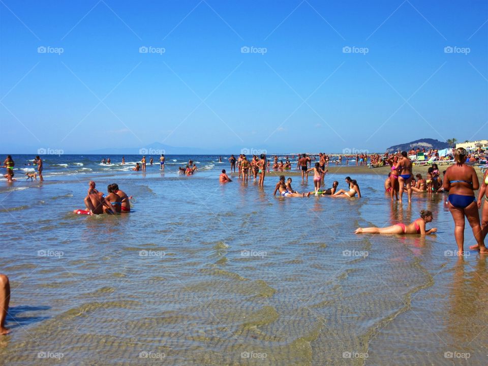 Low tide at the beach Fusaro ( Naples ) .