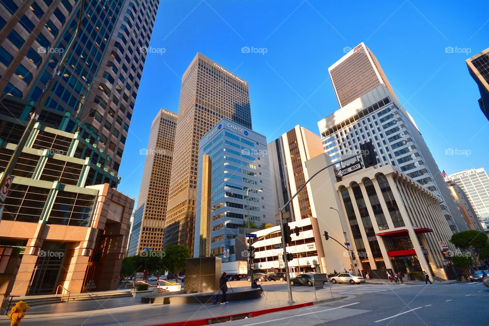 Looking up in downtown Los Angeles 