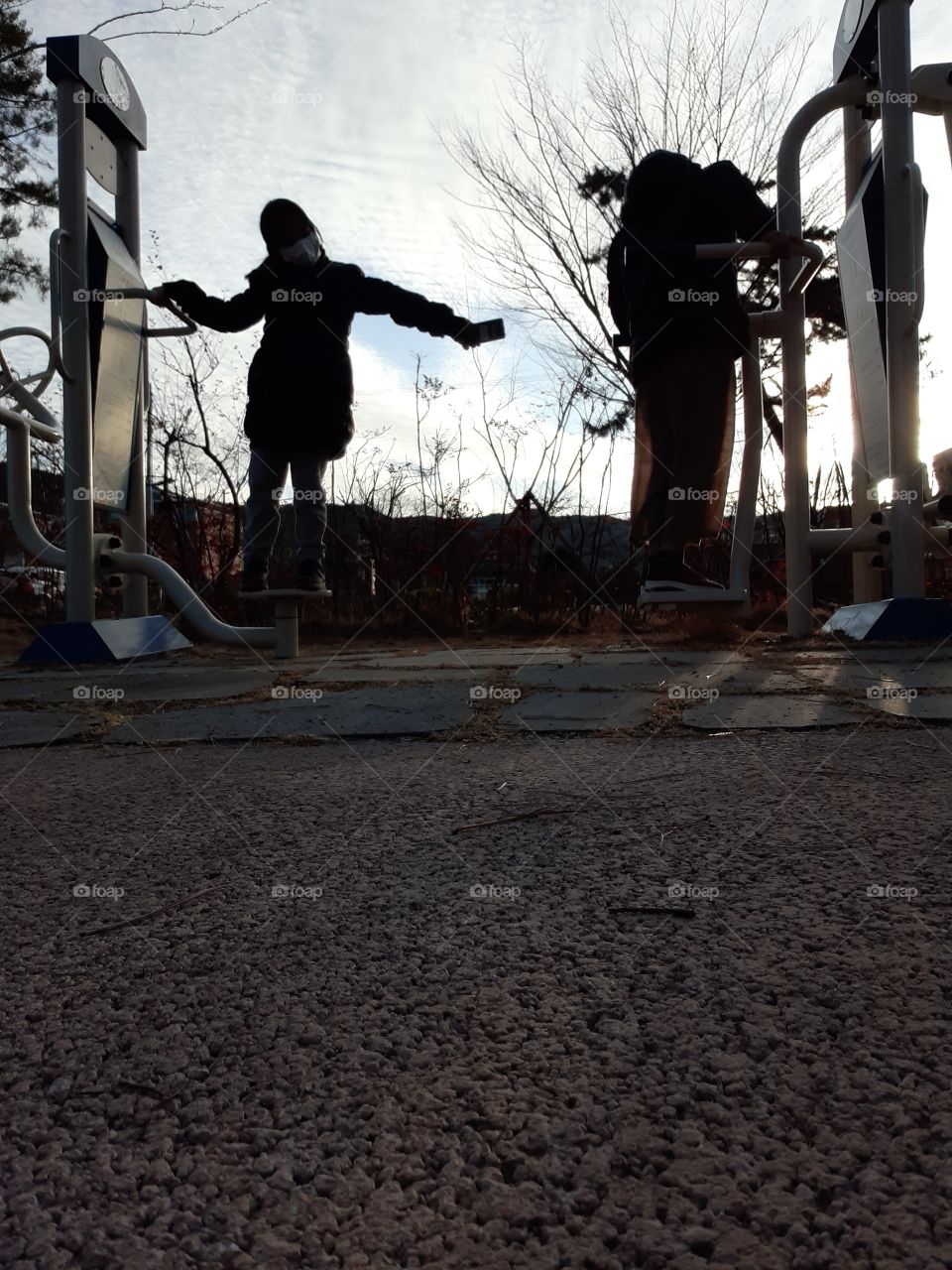 together we do exercise but she keep asking me to turn on some music. she live music while enjoying her exercise.