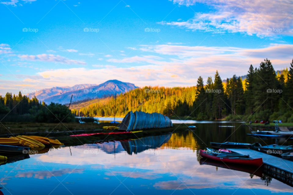 Reflections of Hume Lake in Sequoia and Kings Canyon National Parks