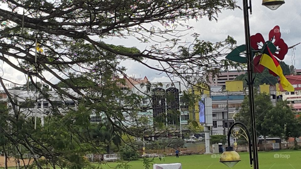 Town of Seremban framed by old trees