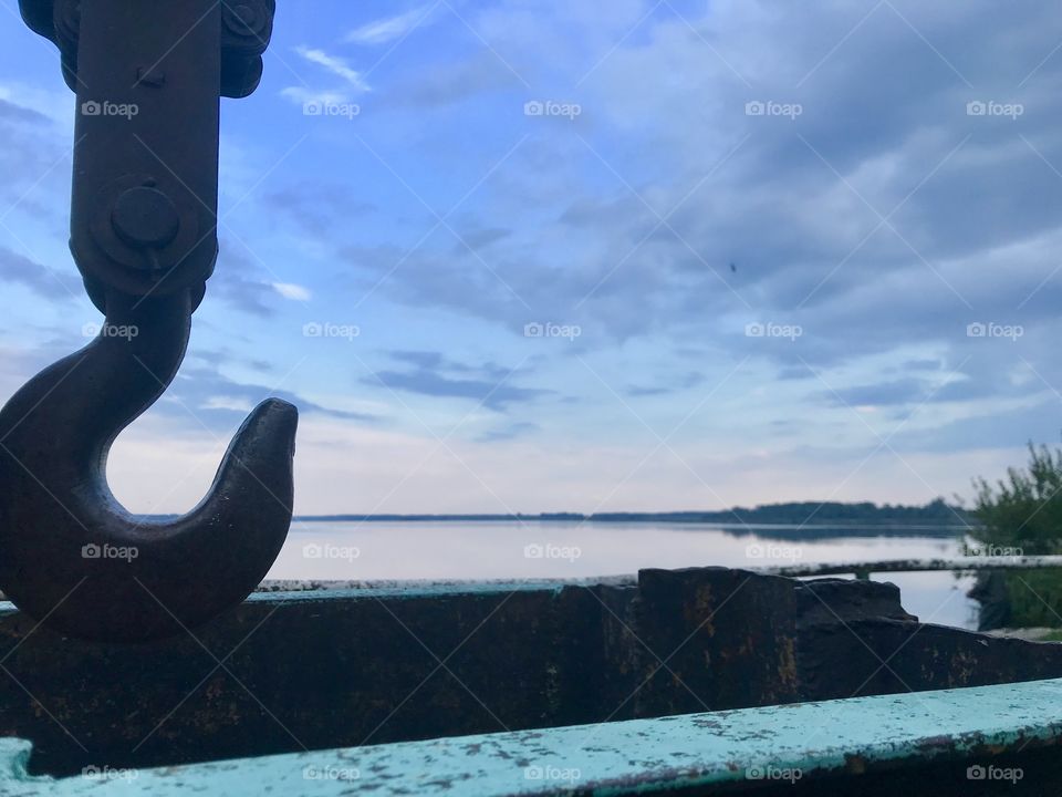 Hook on the blue sky background 