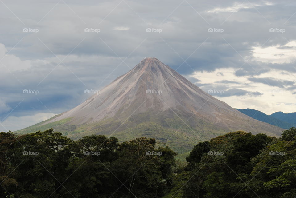 View of volcanic mountain