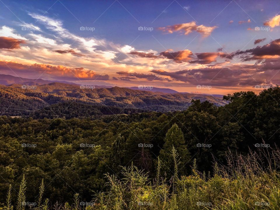 Sunset on the Foothills Parkway 