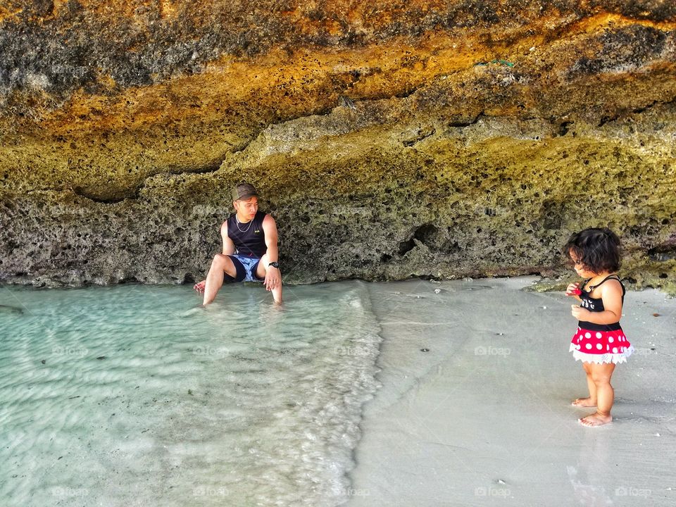 Two most important persons in my life! My loving husband and lovely daughter. ♥️🌸👣🌊🌅