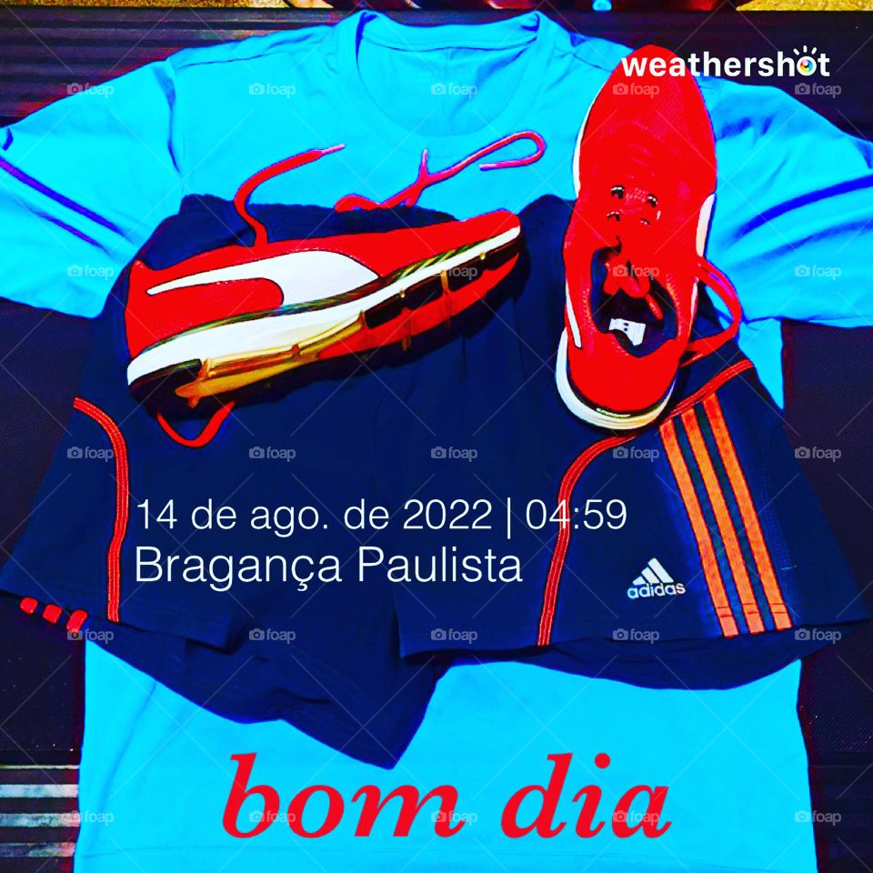 🏃‍♂️ 🇺🇸 Good Morning!  Everything ready to sweat the shirt. Let's go for a good morning jog?  Running is good for your health! / 🇧🇷 Bom dia! Tudo pronto para suar a camisa. Vamos para um bom cooper matinal? Correr faz bem para a saúde! 
