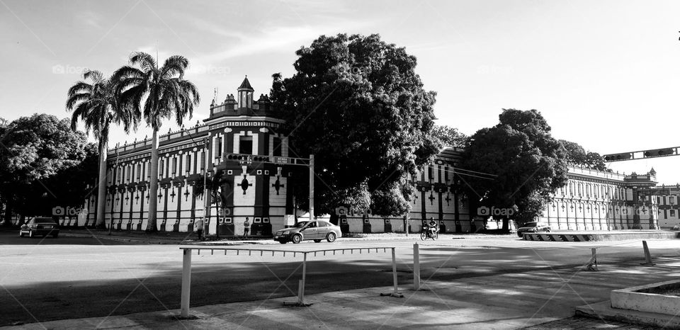 Bolivarian Military Technical Academy building in the center of Maracay, architecture and design