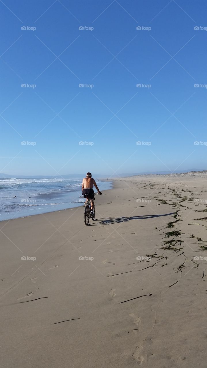 Biking on the beach