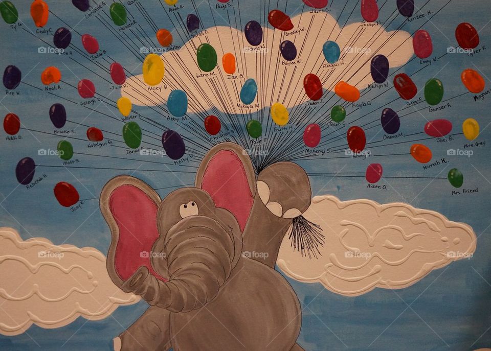 Elephant and balloons