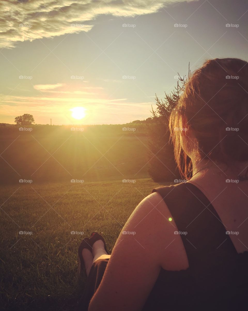 Sunset at vineyard in Virginia