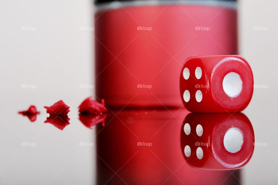 Close-up of red dice