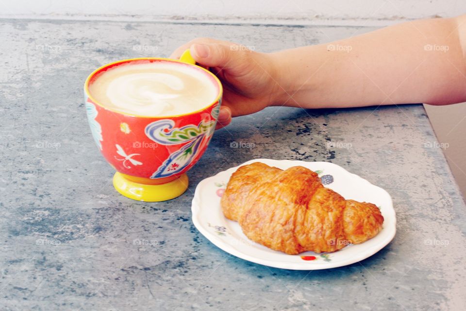 Coffee and croissant 