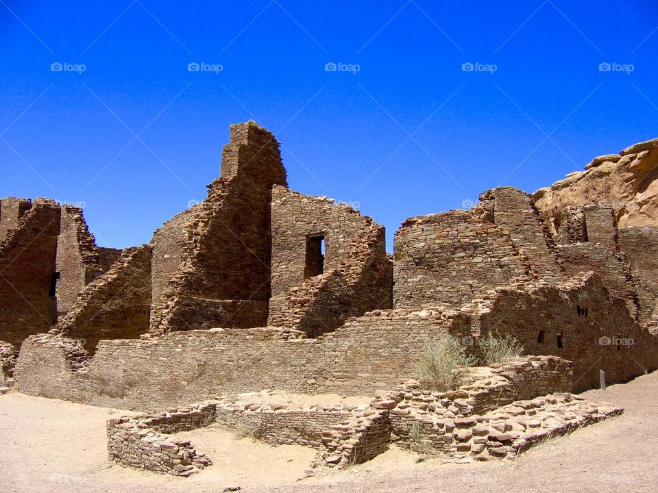 Ancient ruins at Chaco Culture National Historical Park, New Mexico 