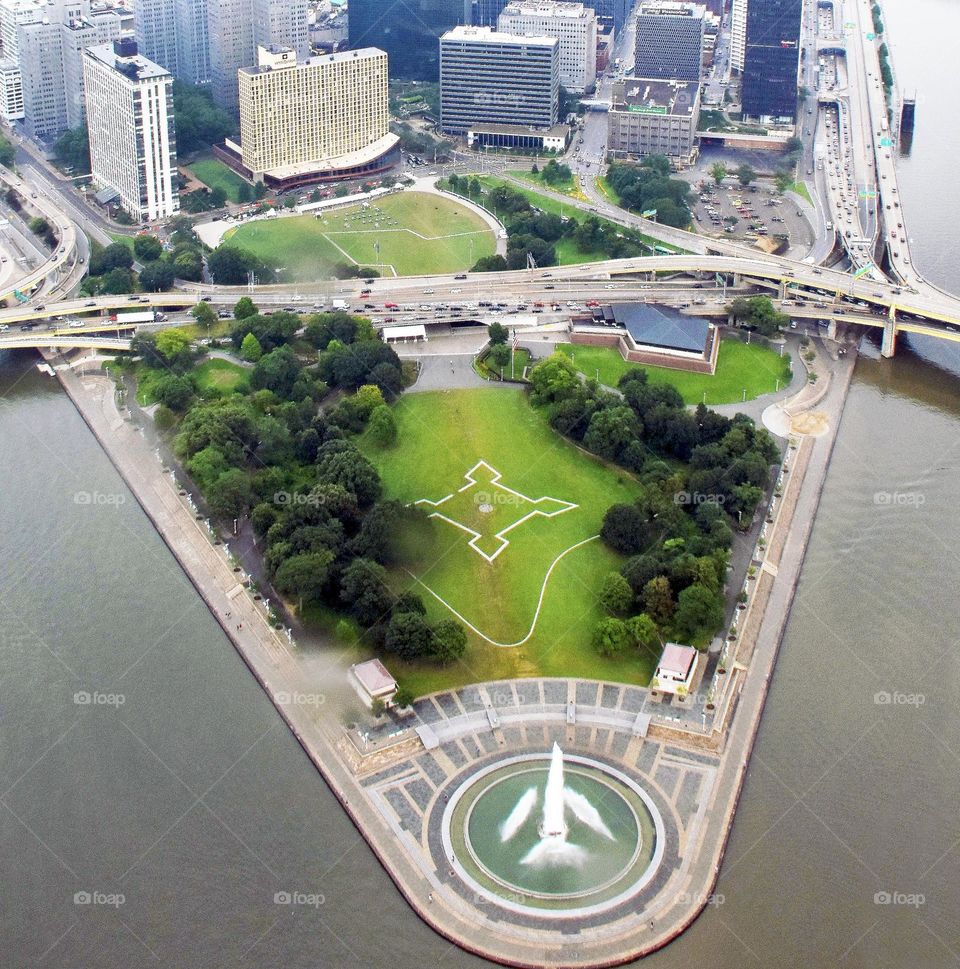 Water fountain at Pittsburgh’s Point