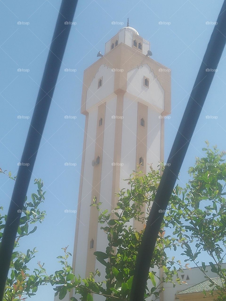 Beautiful minaret mosque in agadir city in morocco.