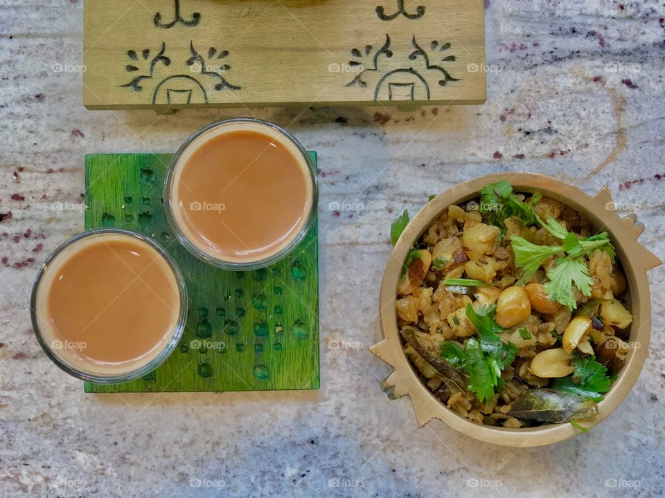 A traditional healthy home cooked Indian breakfast 
