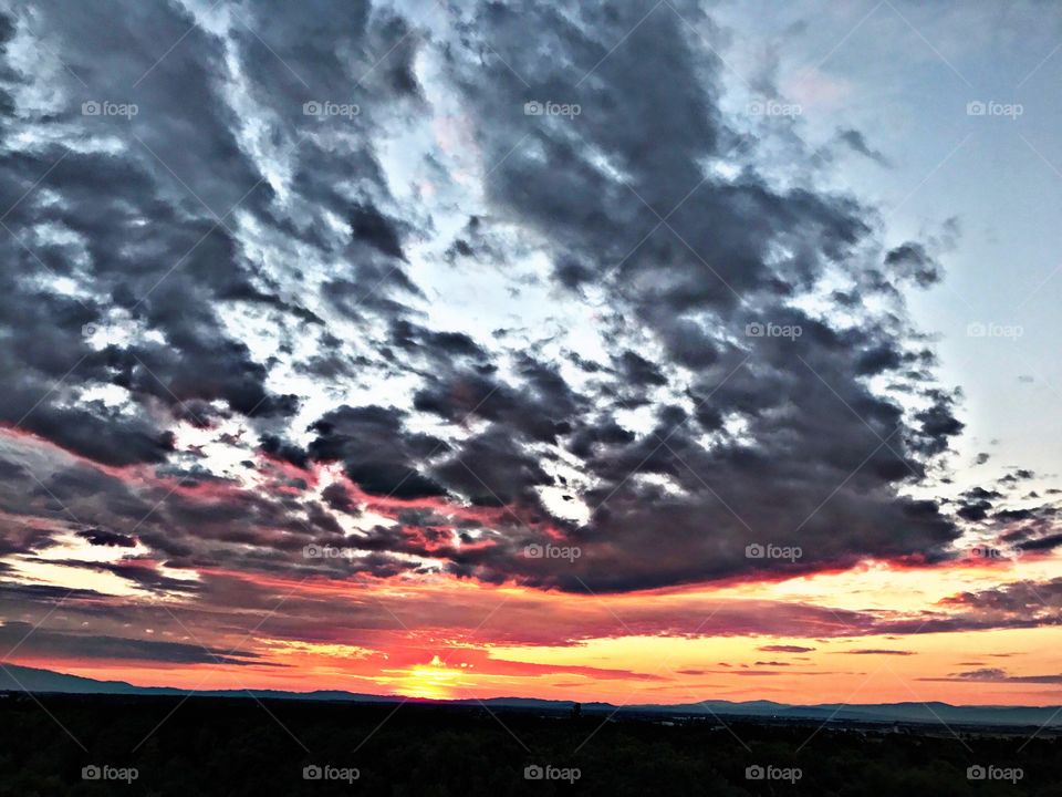 Dramatic sky at sunset