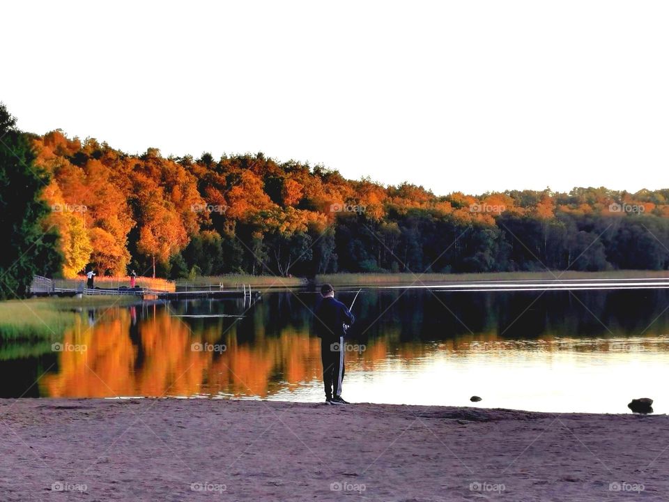 Fishing in the lake