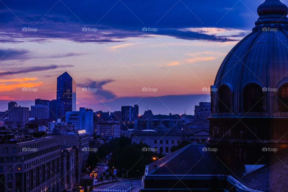 Twilight over Philadelphia, PA, USA.