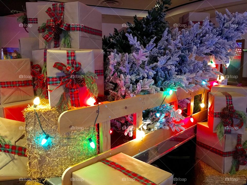 Pickup truck full of Christmas 