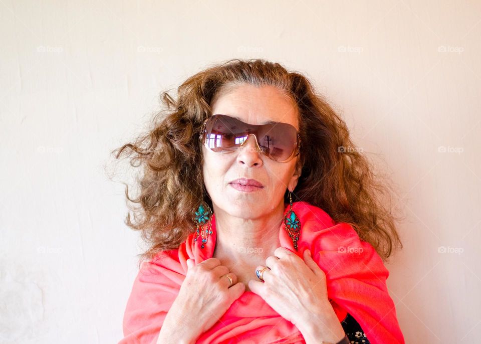 Stylish Older Woman Wearing Sunglasses
