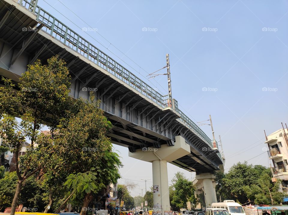 View of a Metro line from down